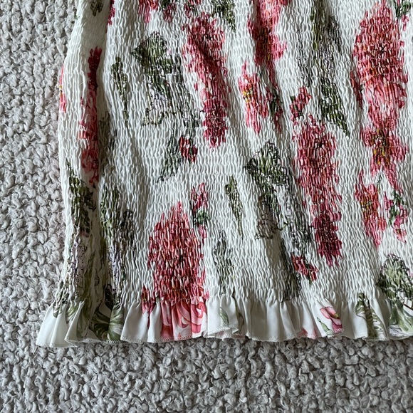 Floral Print Smocked Bodycon Dress - Picture 6 of 7